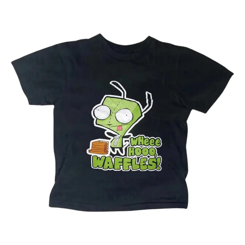 Y2K Women's Gothic Emo Girl Top - Vintage Zim Doom Baby Tee - Scene Clothing 2000s - Soft Cotton Shirt - Summer, Comfort