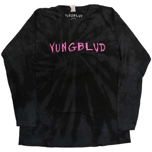 Yungblud Unisex Long Sleeved T-Shirt: Scratch Logo (Dip-Dye)