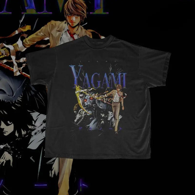 Yagami T-Shirt  Anime Graphic Tee  Anime Shirt  Death Note Top Womenswear Menswear Top Man Tshirt Human Streetwear...
