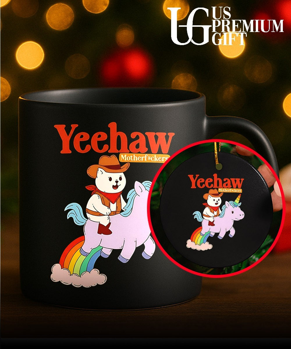 Yeehaw motherfuckers cat riding unicorn shirt