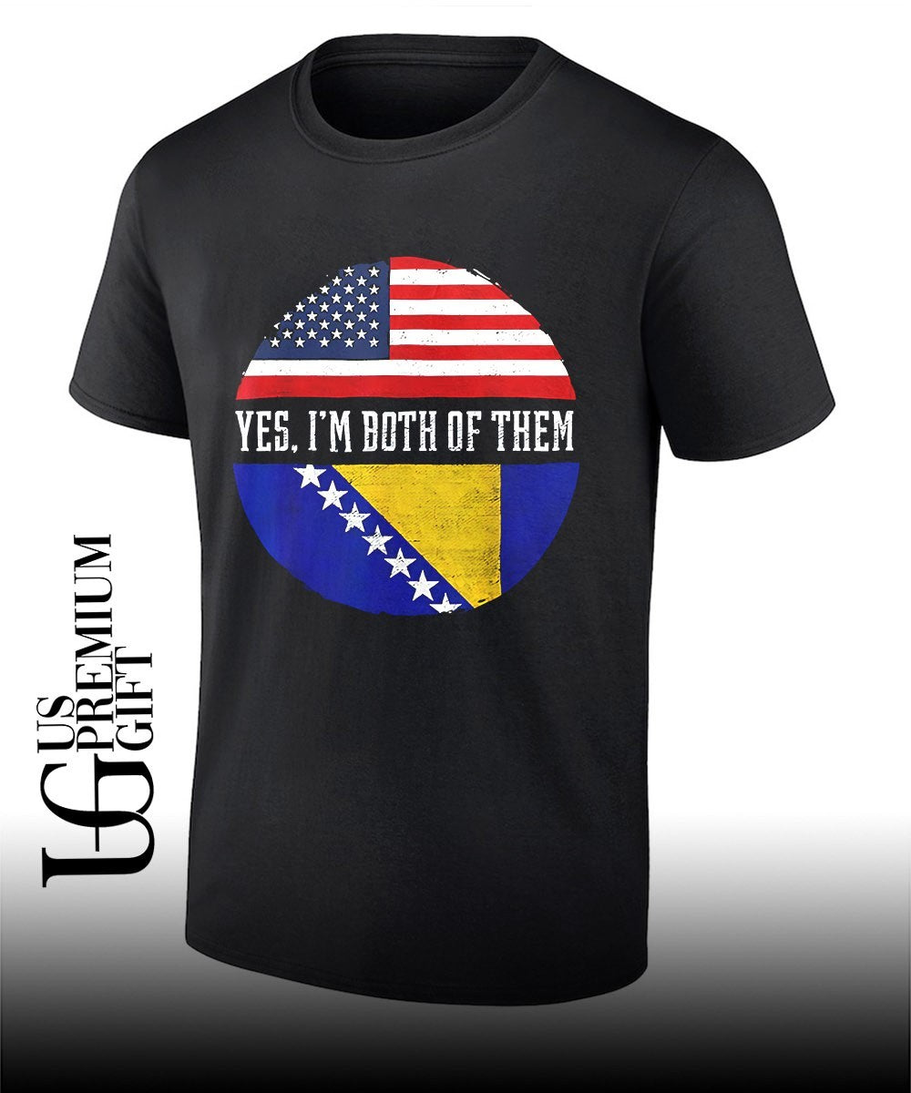 Yes I’m Both of Them United States and Bosnia-Herzegovina flag shirt