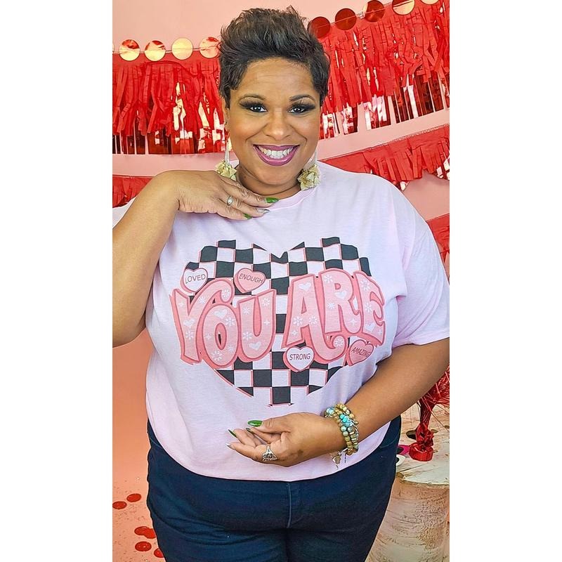 You Are Checkerboard Heart Graphic T-Shirt Hoodie, Sweatshirt | UrbanDripWear.com