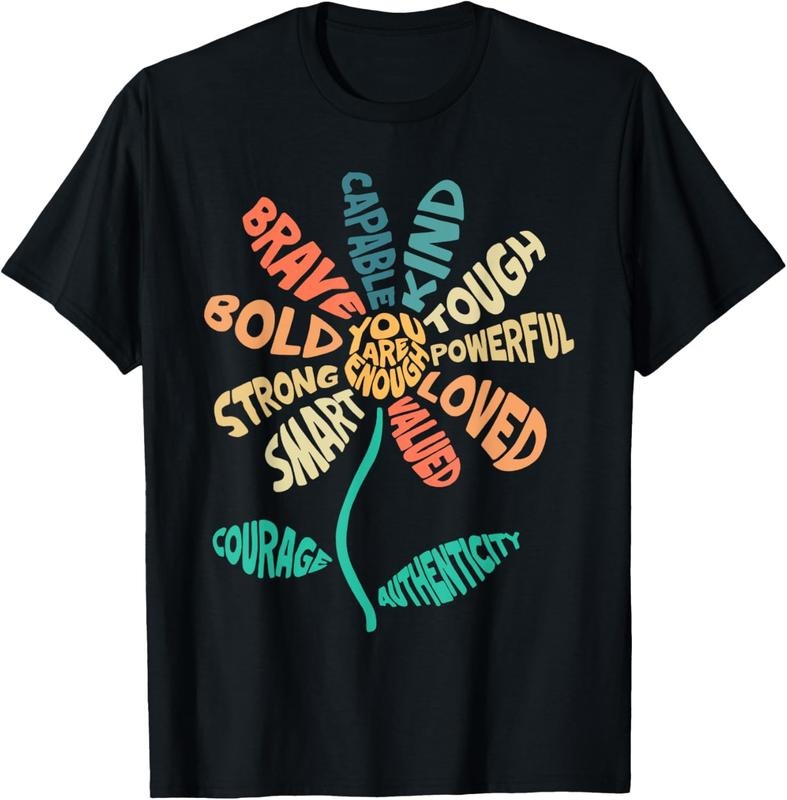 You Are Enough Be Kind Groovy Flower Mental Health Awareness T-Shirt Cotton Fit Hoodie, Sweatshirt | UrbanDripWear.com