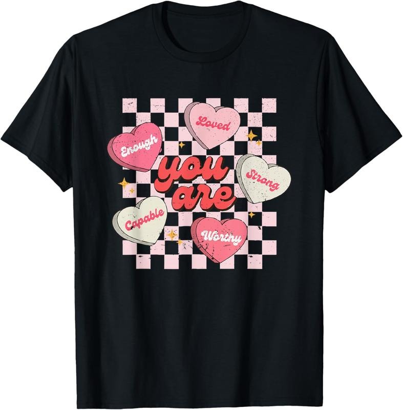 You Are Loved Worthy Enough Candy Heart Teacher Valentine T-Shirt Cotton Fit Hoodie, Sweatshirt | UrbanDripWear.com