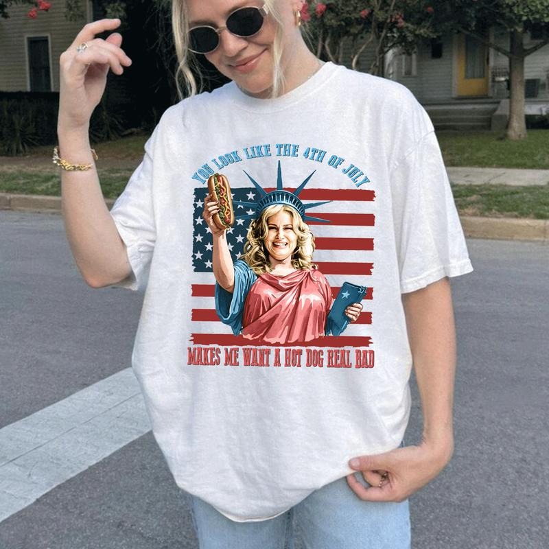You Look Like The 4th Of July Makes Me Want A Hot Dog Real Bad  Shirt, Funny 4th Of July Gift Shirt Hoodie...