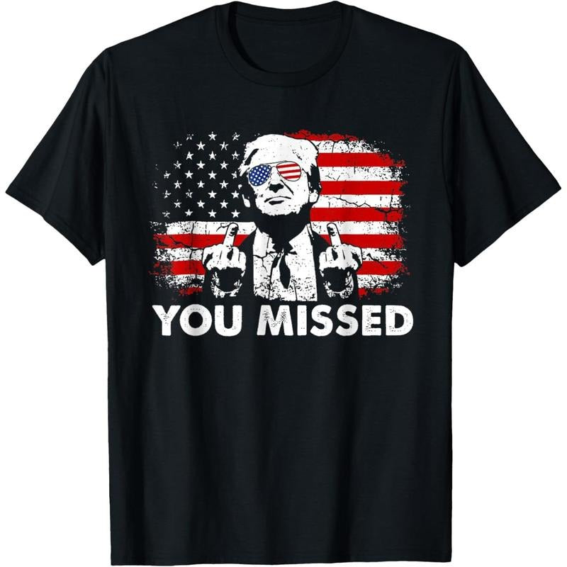 You Missed Trump 2024 US American Flag T-Shirt made in usa Hoodie, Sweatshirt | UrbanDripWear.com