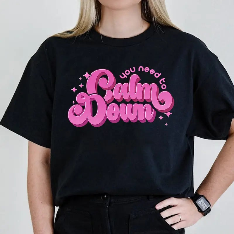You Need To Calm Down Groovy Retro Cute Funny T-Shirt Hoodie, Sweatshirt | UrbanDripWear.com