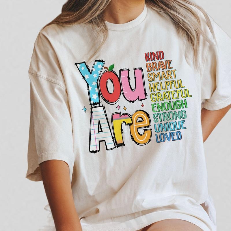 You are Kind, Back to School Teacher Shirt, First Day Of School Shirt, Teach Love Inspire, Teacher Rainbow Pencil, Gifts...
