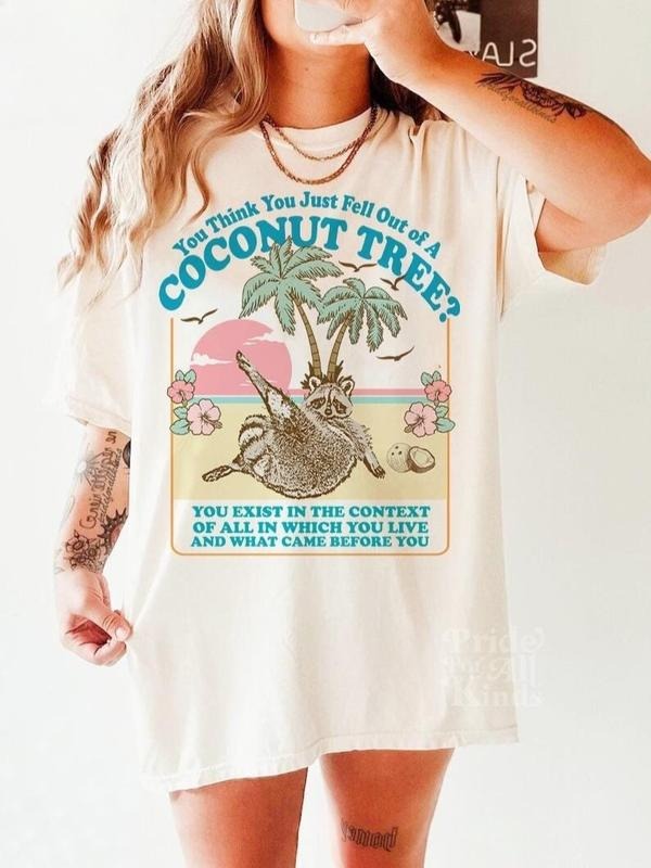 You think you just fall out of a coconut tree t-shirt | kamala harris shirt | harris meme | social democrat | roevember |...