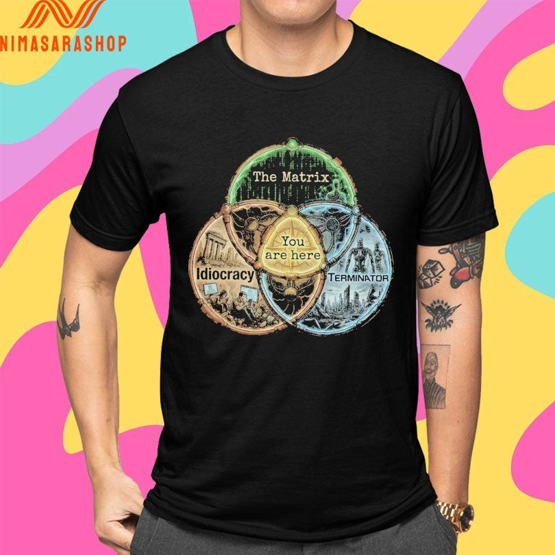 Your Current Dystopia You Are Here The Matrix Idiocracy Terminator Shirts