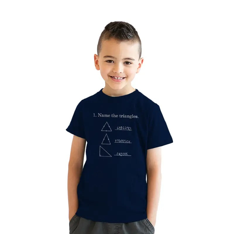 Youth Name The Triangles Funny Math T shirts Sarcasm Novelty I Love Math Tee Humor Funny T Shirts Nerd Tops for Kids...