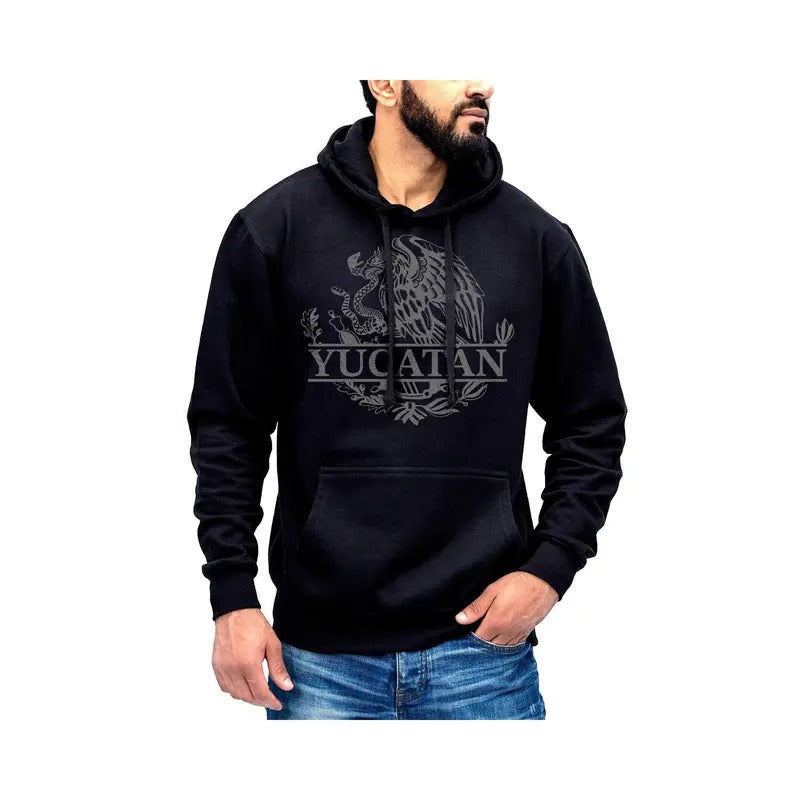 Yucatan Mexico Eagle Emblem Hoodie Sweatshirt Cotton Fabric T-Shirts | UrbanDripWear.com