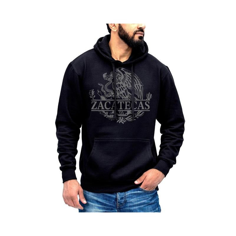 Zacatecas Mexico Eagle Emblem Hoodie Sweatshirt Cotton Fabric Menswear Breathable Pocket Kangaroo Print Tops Pullover...