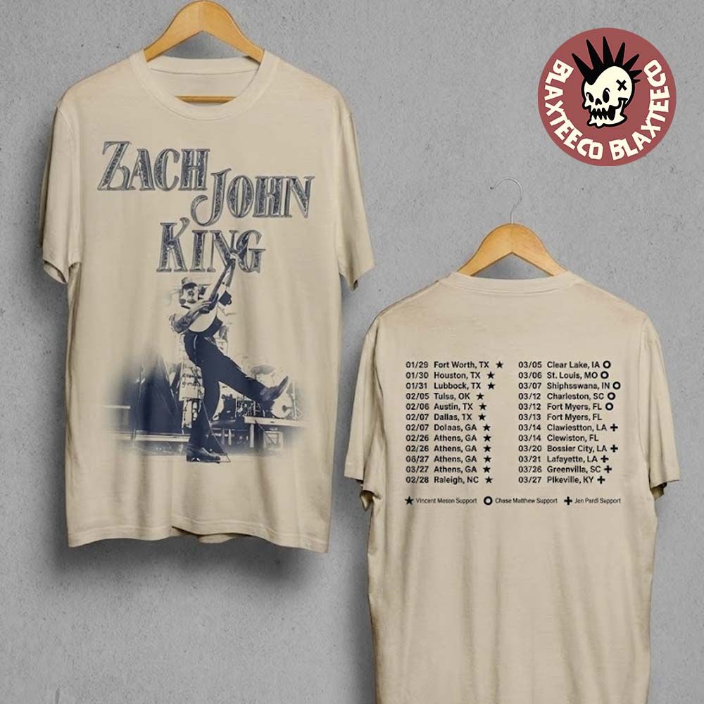 Zach John King Spring Shows North American 2026 City Dates Two Sided T-Shirt