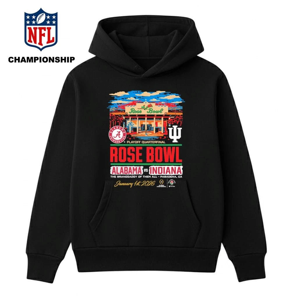 Alabama vs Indiana CFP ’26 Rose Bowl stadium Shirt