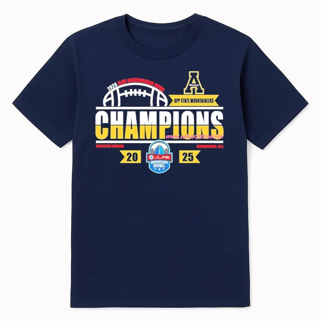 App State Mountaineers Football 2025 JLab Birmingham Bowl Locker Room Shirt