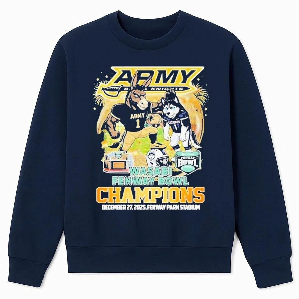 Army Black Knights 2025 Wasabi Fenway Bowl Champions Mascot Tee At Fenway Park Stadium December 27 2025 Shirt