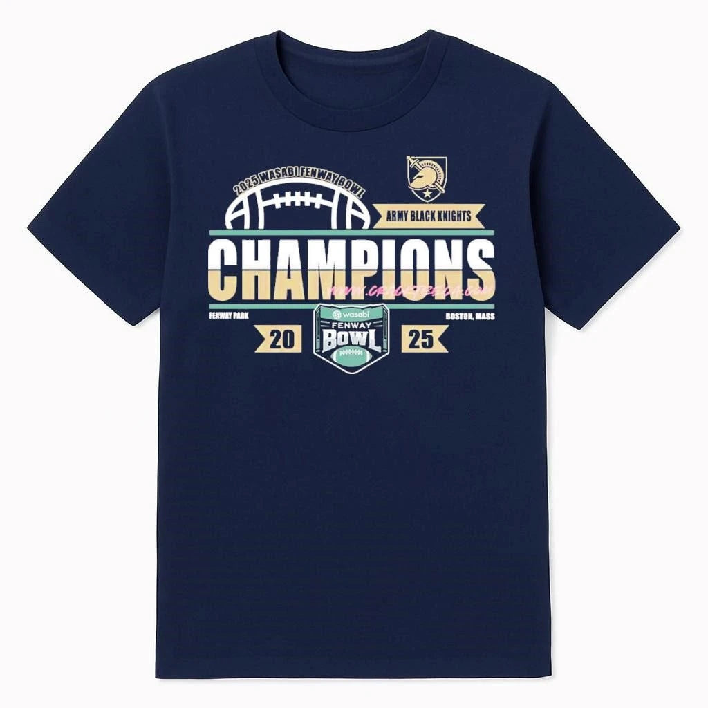 Army Black Knights Football 2025 Wasabi Fenway Bowl Champions Locker Room Shirt
