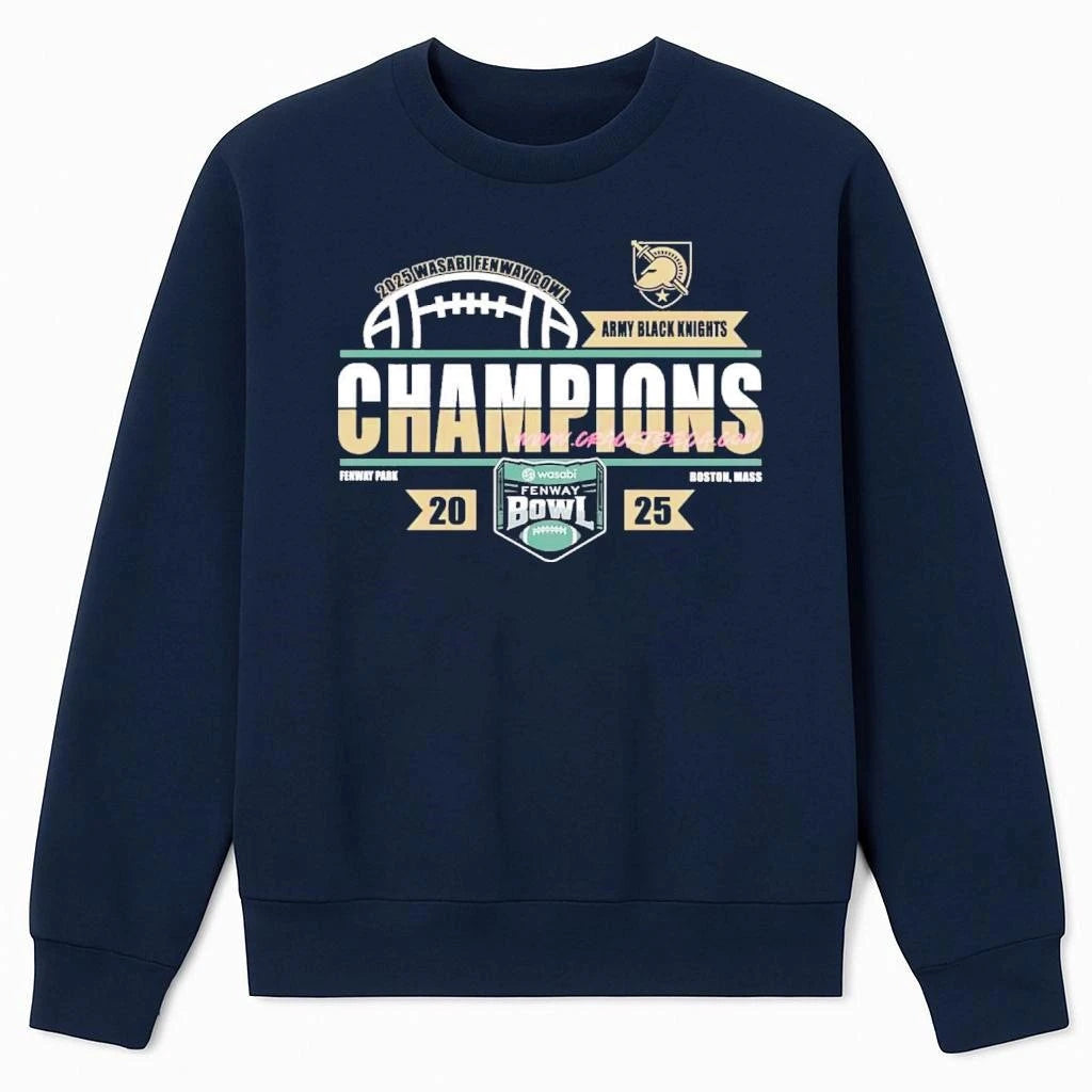 Army Black Knights Football 2025 Wasabi Fenway Bowl Champions Locker Room Shirt