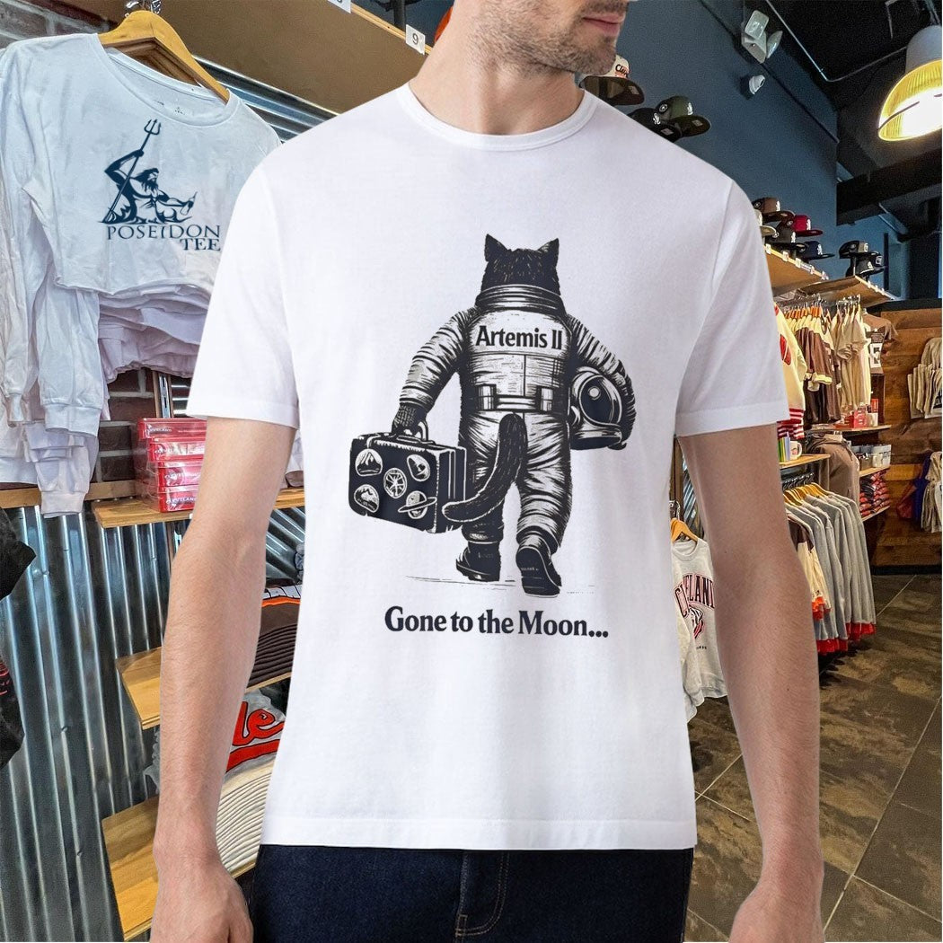 Artemis II Gone To The Moon Mission Cat Astronaut T-shirt