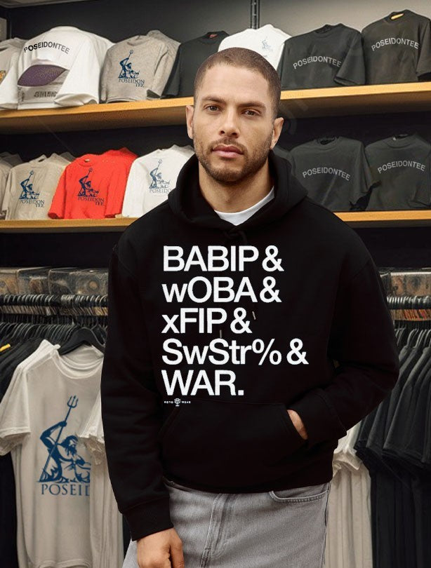 BABIP & wOBA & xFIP & SwStr% & WAR Baseball & Advanced Stats T-shirt