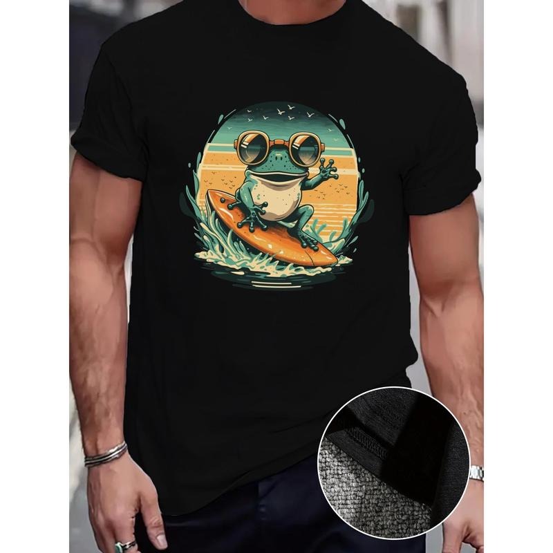 beach Frog Fitted Men's T-Shirt, Sweat-wicking and Freedom of Movement made in usa Hoodie, Sweatshirt | UrbanDripWear.com