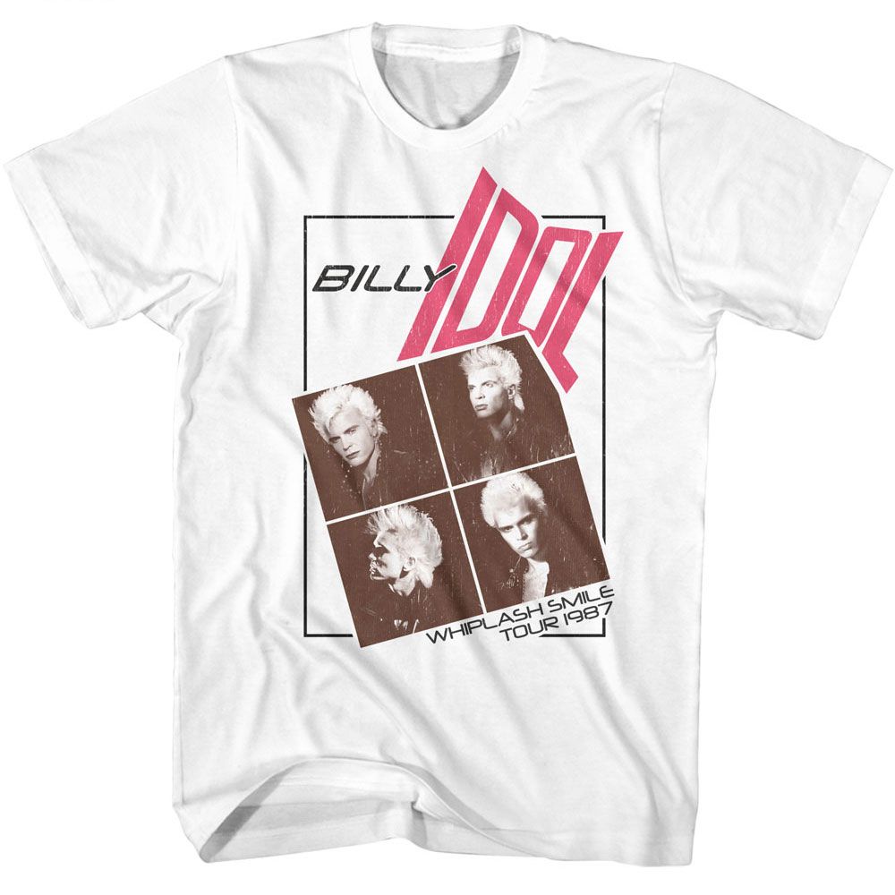 Billy Idol - Four Photo Warped Text T-Shirt
