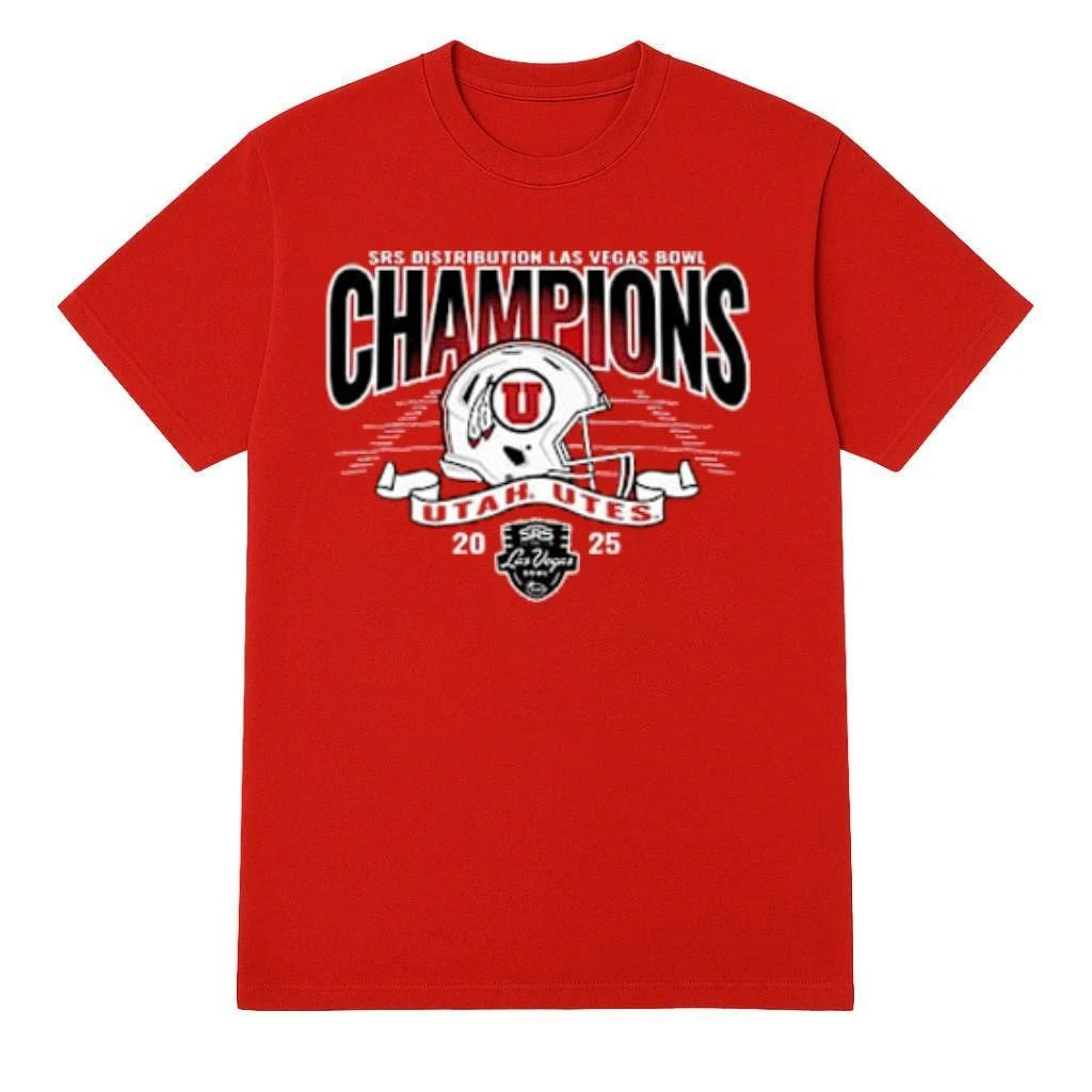 Blue 84 Utah Utes Red 2025 Las Vegas Bowl Football Champions Shirt