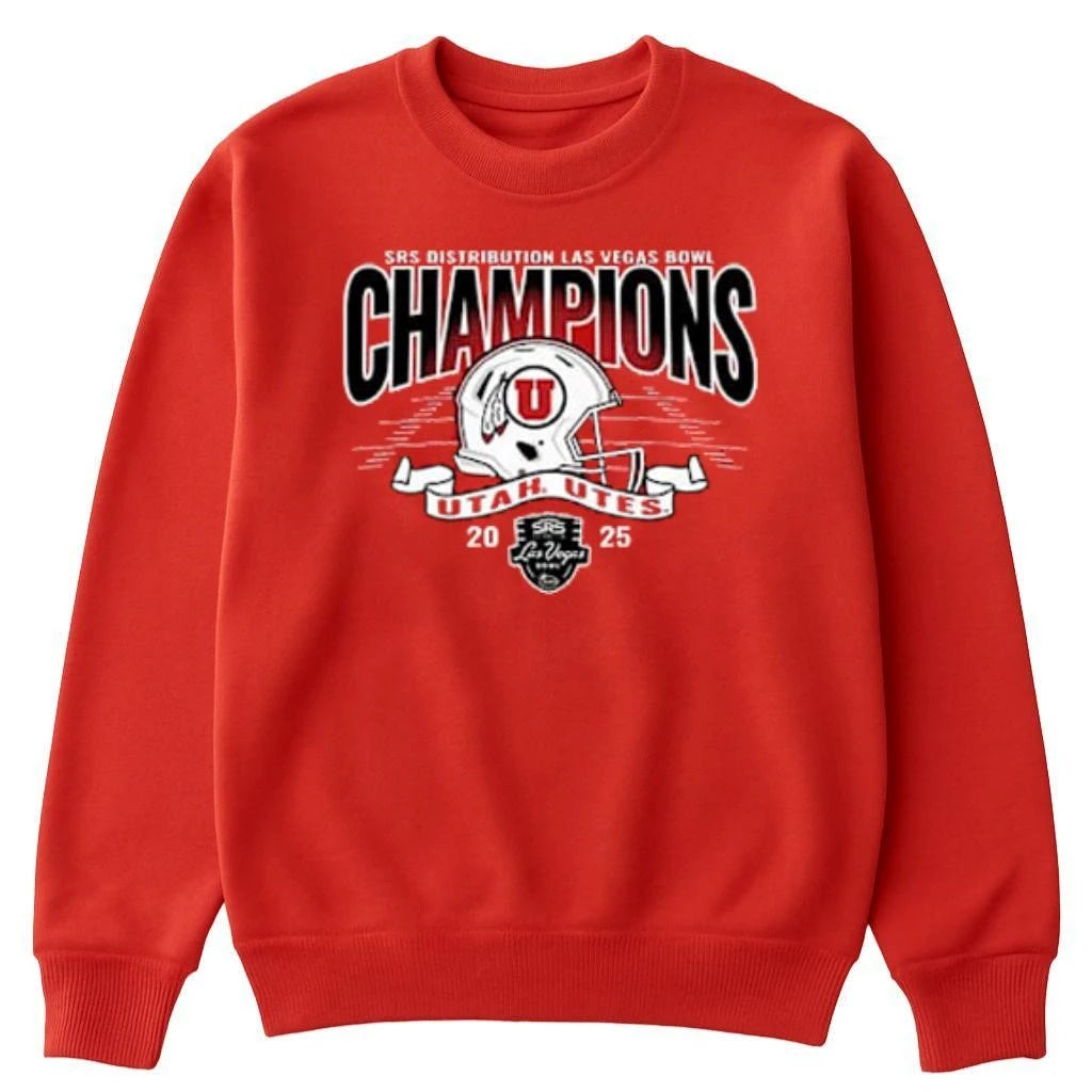 Blue 84 Utah Utes Red 2025 Las Vegas Bowl Football Champions Shirt