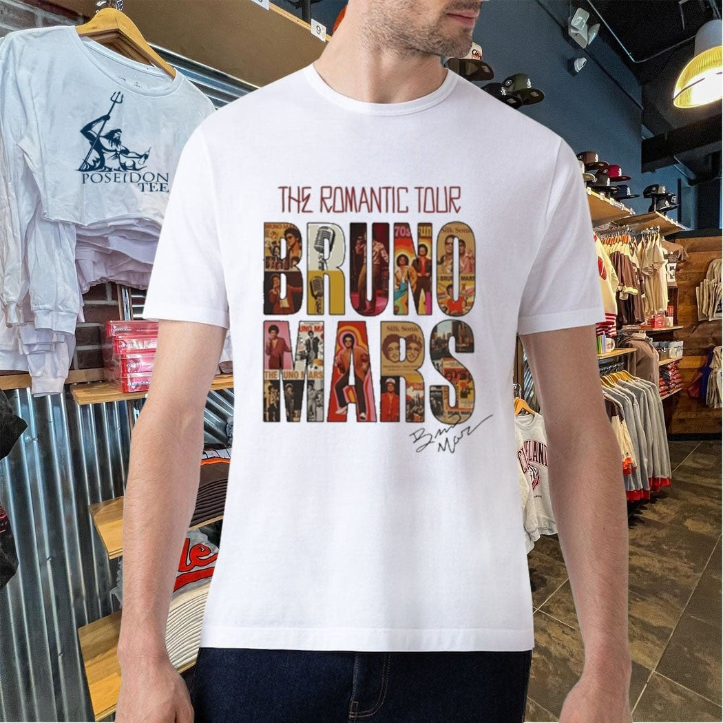 Bruno Mars The Romantic Tour Vintage 70s T-shirt