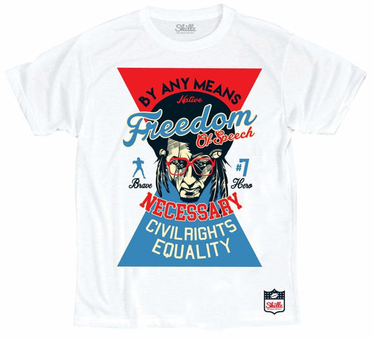 By Any Means Colin Kaepernick Tribute Retro T-Shirt in White