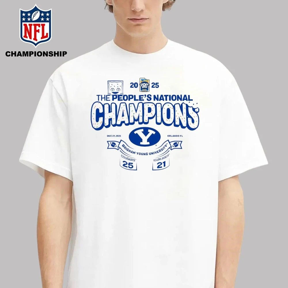 BYU Cougars Victory 25-21 Georgia Tech Yellow Jackets 2025 Pop-Tarts Bowl The People’s National Champions Shirt