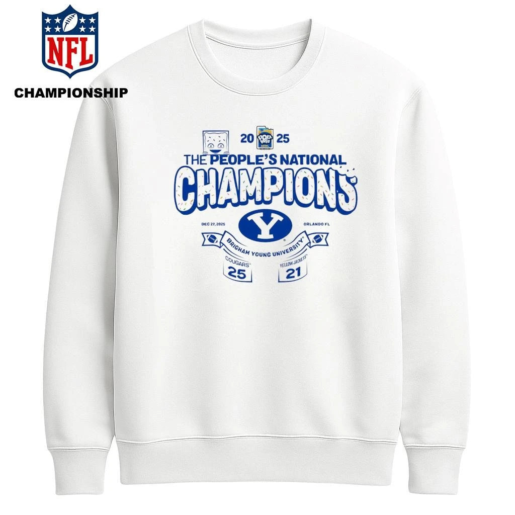 BYU Cougars Victory 25-21 Georgia Tech Yellow Jackets 2025 Pop-Tarts Bowl The People’s National Champions Shirt