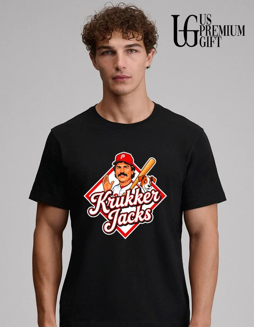 Krukker Jacks Philadelphia Phillies Baseball Player with Dog mascot shirt