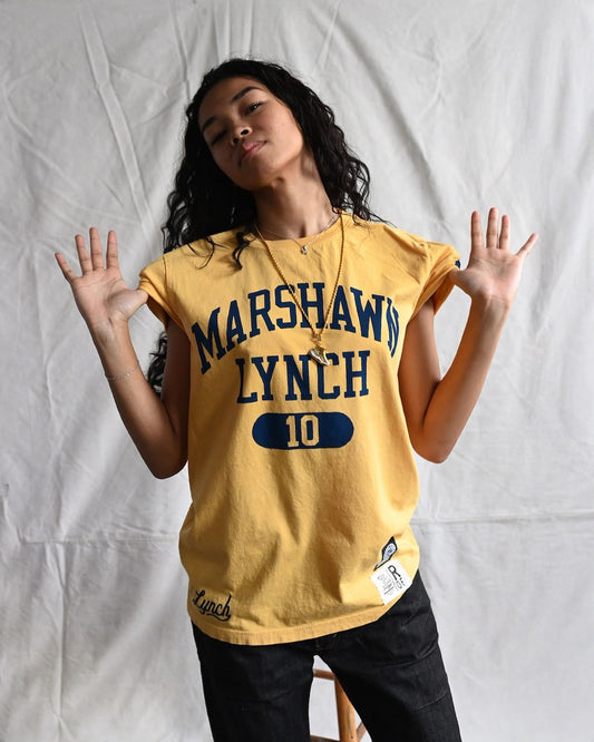 CAL - Marshawn Lynch #10 Gold Tee