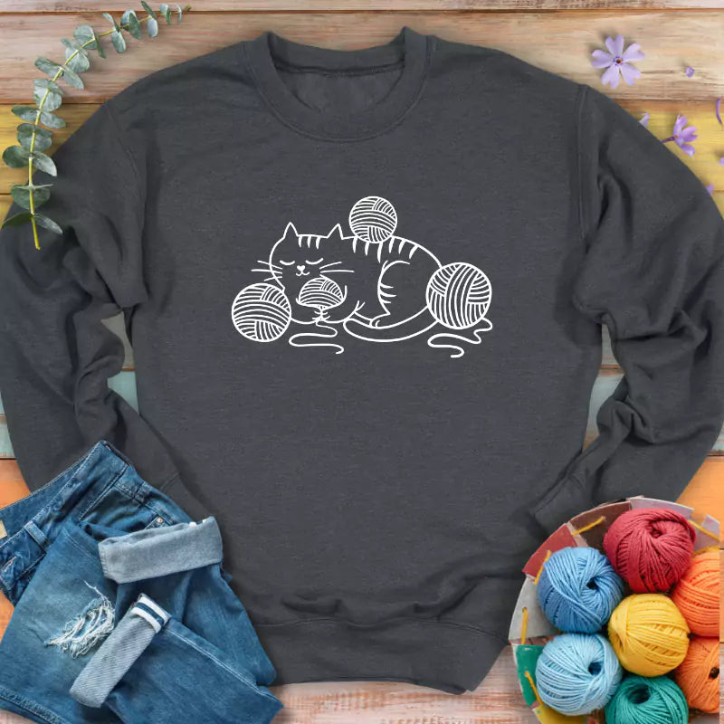 Cat And Yarn Sweatshirt