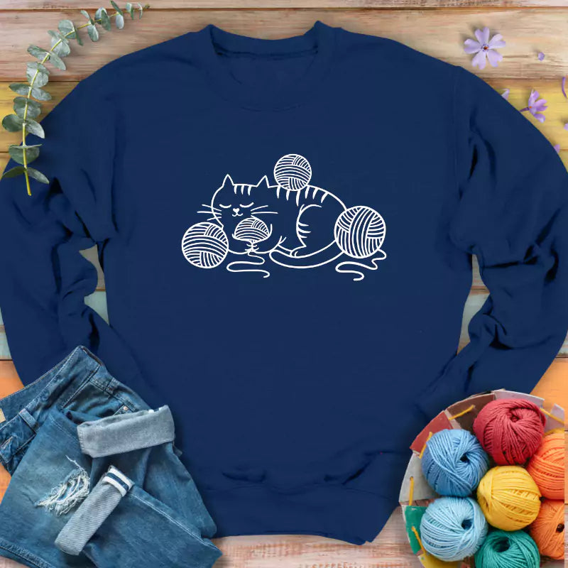 Cat And Yarn Sweatshirt