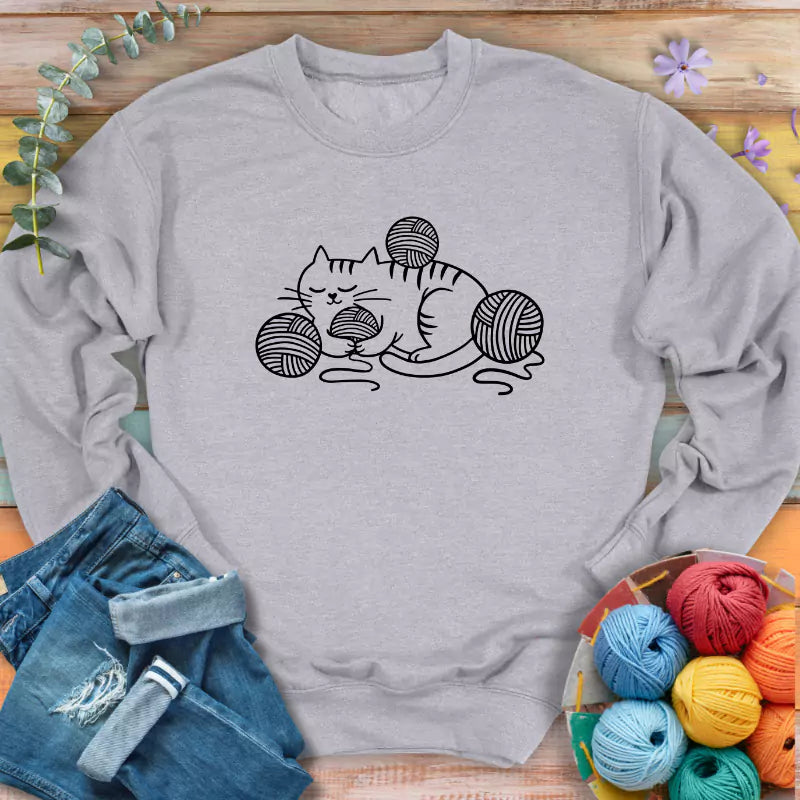 Cat And Yarn Sweatshirt