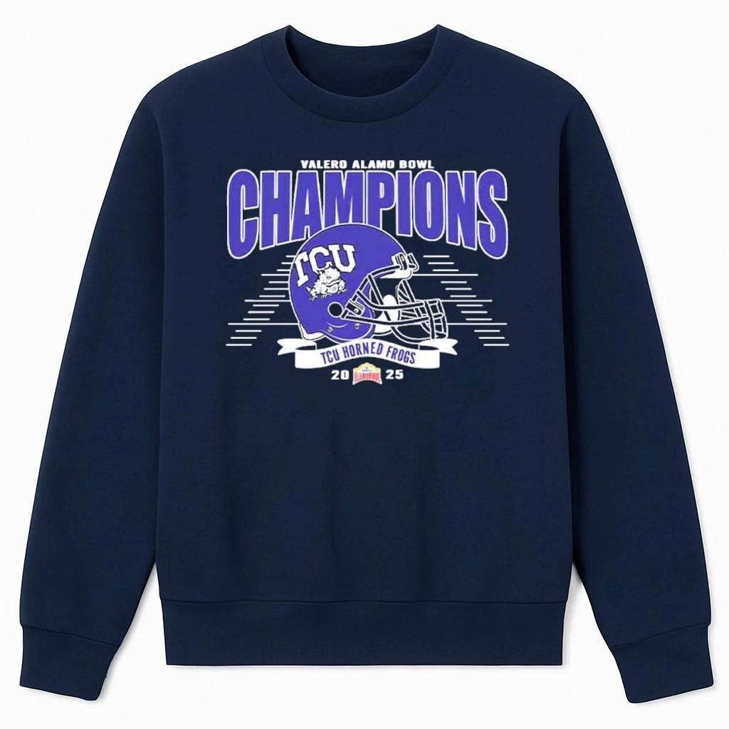 Celebrate 2025 Alamo Bowl TCU Horned Frogs Football Champions 2025 Valero Alamo Bowl Shirt