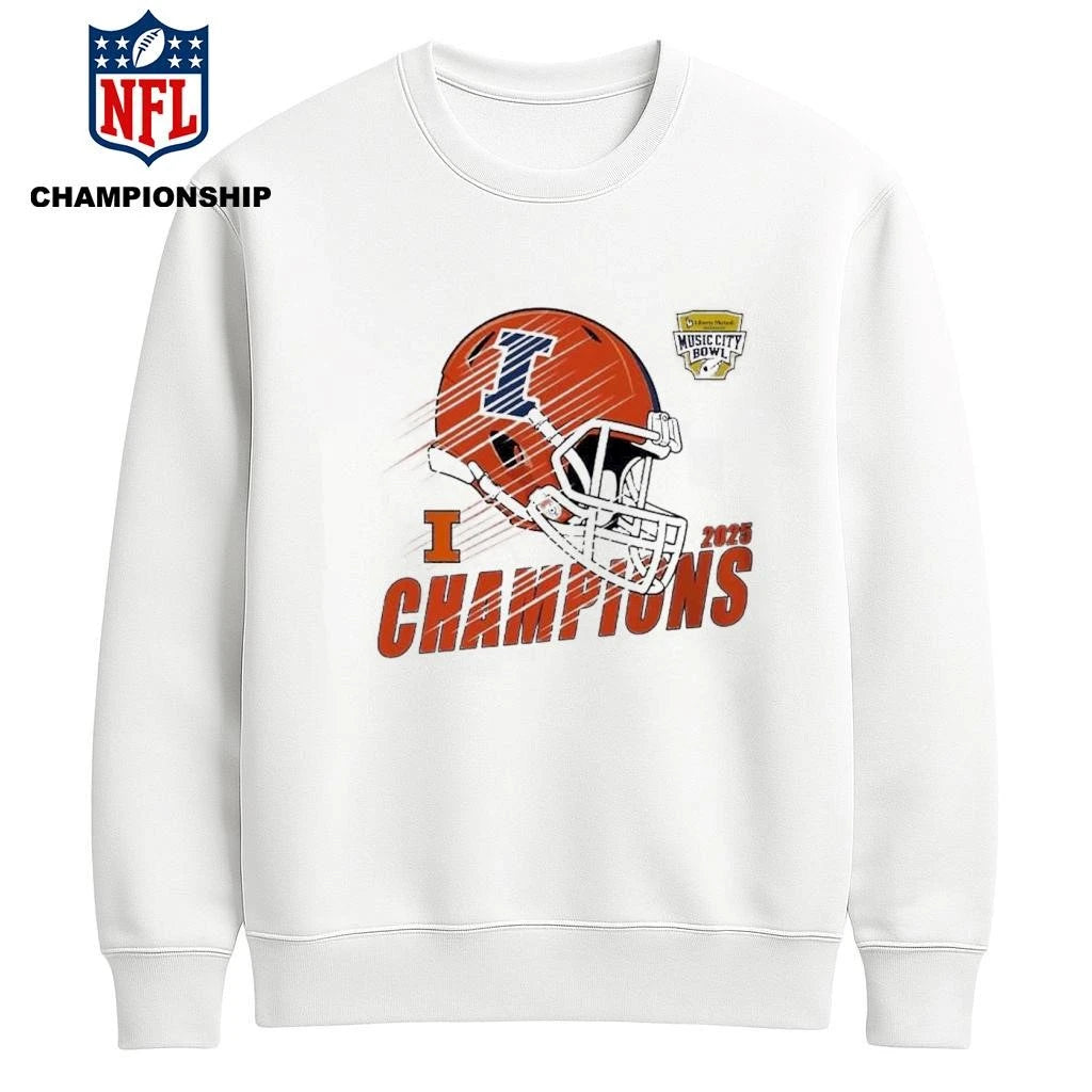 Celebrate 2025 Music City Bowl Illinois Fighting Illini Football Champions 2025 Liberty Mutual Music City Bowl Shirt