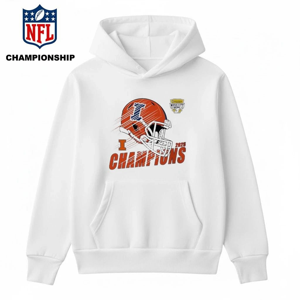 Celebrate 2025 Music City Bowl Illinois Fighting Illini Football Champions 2025 Liberty Mutual Music City Bowl Shirt