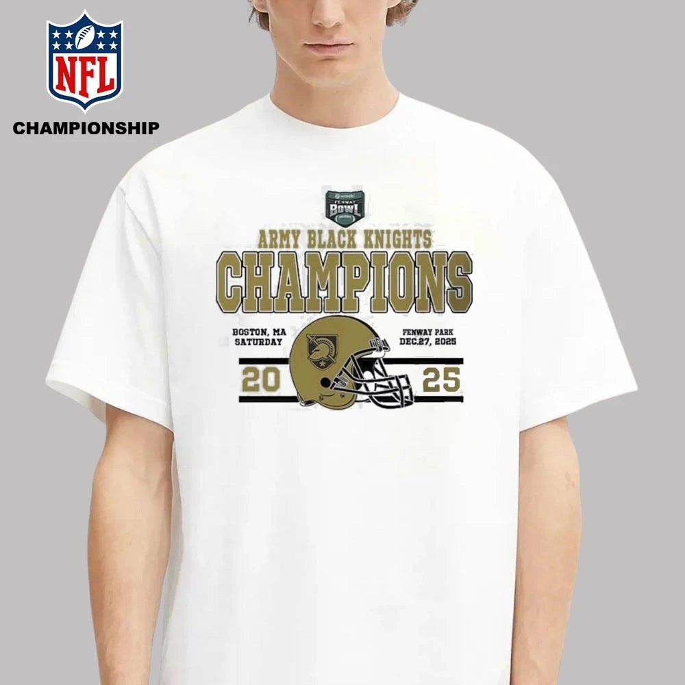 Celebrate Army Black Knights Football Named To Champions 2025 Wasabi Fenway Bowl Shirt