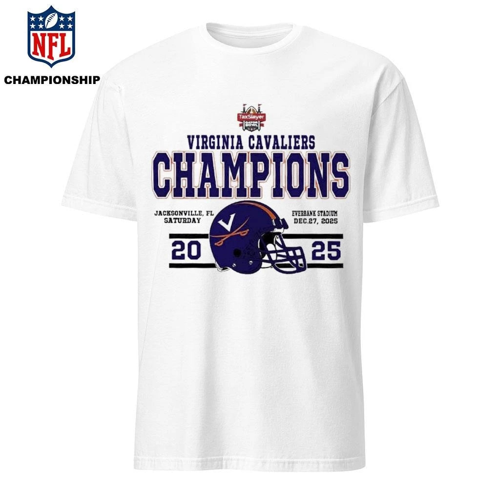 Celebrate Champions Virginia Cavaliers Football Named To Champions 2025 TaxSlayer Gator Bowl Shirt
