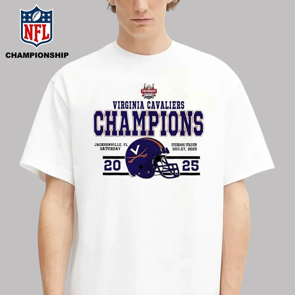 Celebrate Champions Virginia Cavaliers Football Named To Champions 2025 TaxSlayer Gator Bowl Shirt