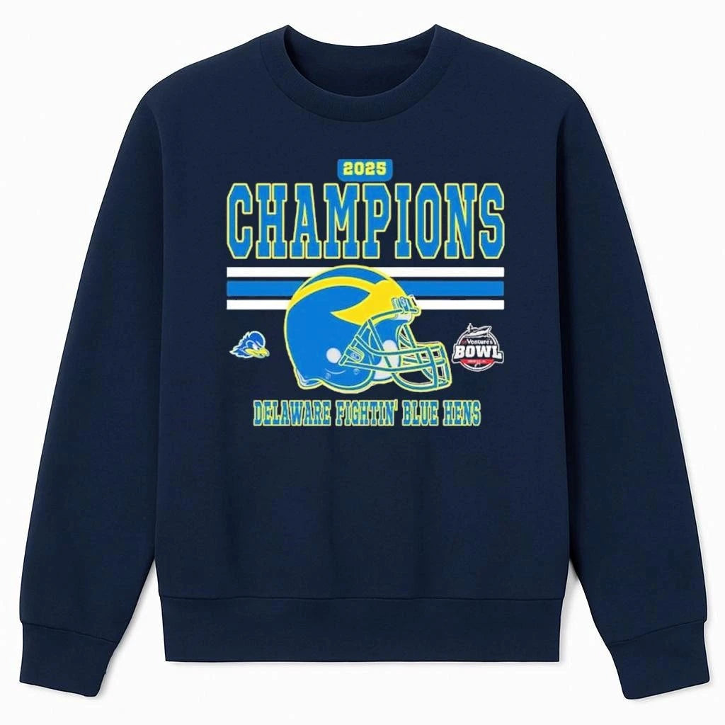 Celebrates 68 Ventures Bowl 2025 Champions Delaware Fightin Blue Hens To The Champions 2025 68 Ventures Bowl Shirt