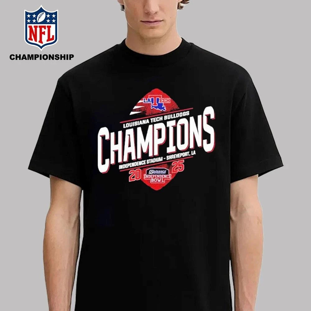 Celebrates Louisiana Tech Bulldogs Won Independence Bowl Champions 2025 At Independence Stadium Shreveport LA Shirt