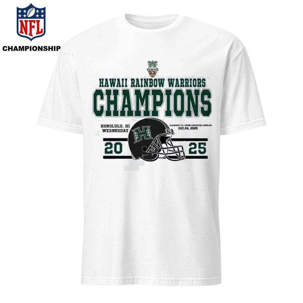 Champions Hawaii Rainbow Warriors Football Named To Champions 2025 Sheraton Hawaii Bowl Shirt