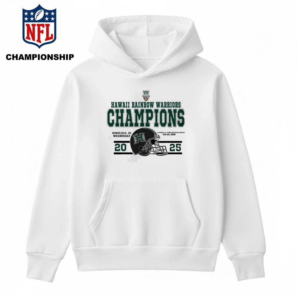 Champions Hawaii Rainbow Warriors Football Named To Champions 2025 Sheraton Hawaii Bowl Shirt