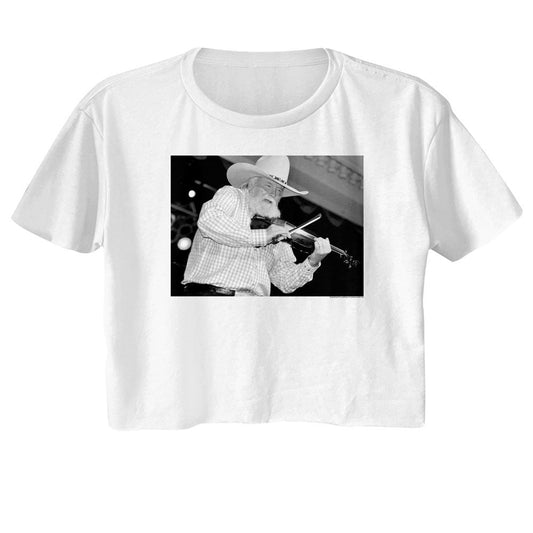 Charlie Daniels Band - CDB BW Charlie Daniels Womens Crop Tee