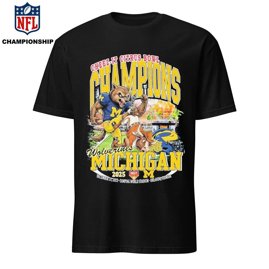 Cheez it Citrus Bowl Champions 2025 Wolverines Michigan Vintage Mascot Shirt